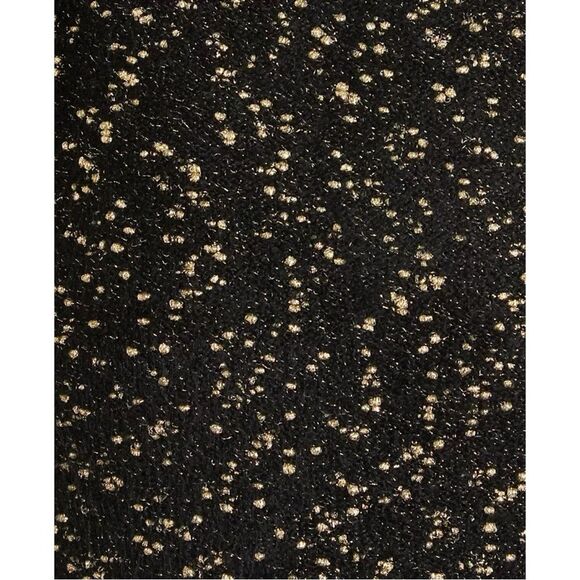 ✨SPARKLY✨Ann Taylor Mock Neck Sweater Dress Black and Gold Size SP - Picture 4 of 8